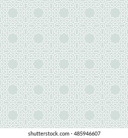 Seamless baroque vector light blue and white pattern. Traditional classic orient ornament