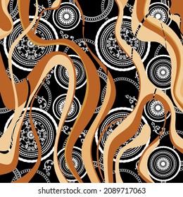 Seamless Baroque with wavy Pattern. Vector Illustration.