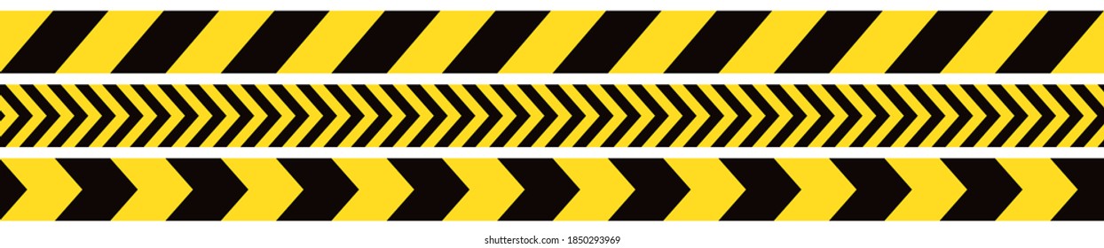 Seamless barrier tape. Construction border. Black and yellow restriction line. Do not cross boundary tape svg