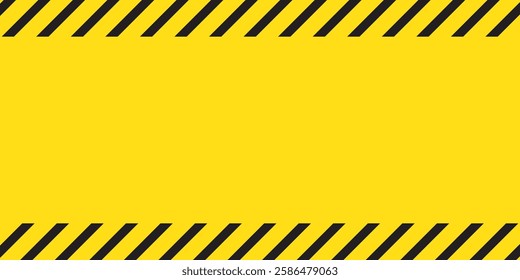 Seamless barrier tape. Construction border. Black and yellow restriction line. Do not cross boundary tape. caution tape flat vector illustration. EPS 10.