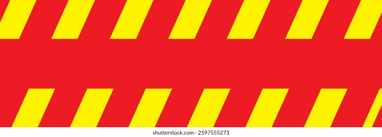Seamless barrier tape. Construction border. Black and yellow restriction line. Do not cross boundary tape