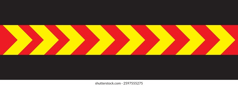 Seamless barrier tape. Construction border. Black and yellow restriction line. Do not cross boundary tape
