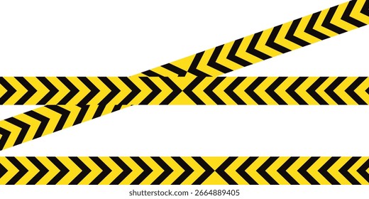 Cinta de barrera sin costuras. Frontera de construcción. Línea de restricción negra y amarilla. No cruce la cinta de límite. moderno eps 10.