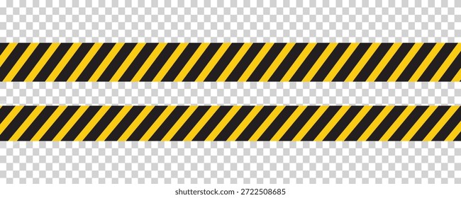 Cinta de barrera sin costuras. Frontera de construcción. Línea de restricción negra y amarilla. No cruce la cinta. eps 10