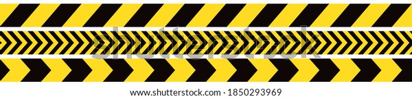 Seamless barrier tape.\
Construction border. Black and yellow restriction line. Do not\
cross boundary tape