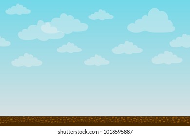 Seamless base, the Land and soil for UI game/illustration . Cartoon. Vector.