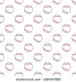 seamless baseball pattern with white backdrop. endless sports vector illustration for backdrop, printing, etc.
