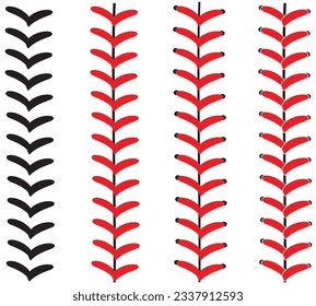 Seamless Baseball Stitching Pattern Vector on White