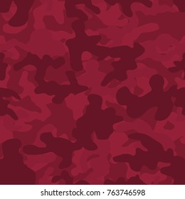 Seamless basic subtle burgundy red fashion camo pattern vector