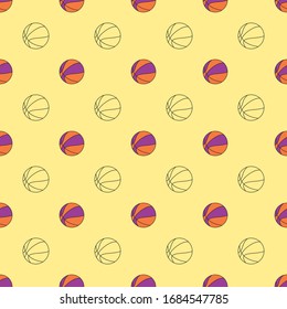 seamless basket ball pattern. endless sports vector illustration for backdrop, printing, etc.
