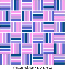 Seamless basket wave pattern. Modern background from regular geometrical elements. Soft, pastel, purple color palette vector. Great pattern for any contemporary style.