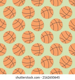 Seamless basketball ball cartoon pattern
