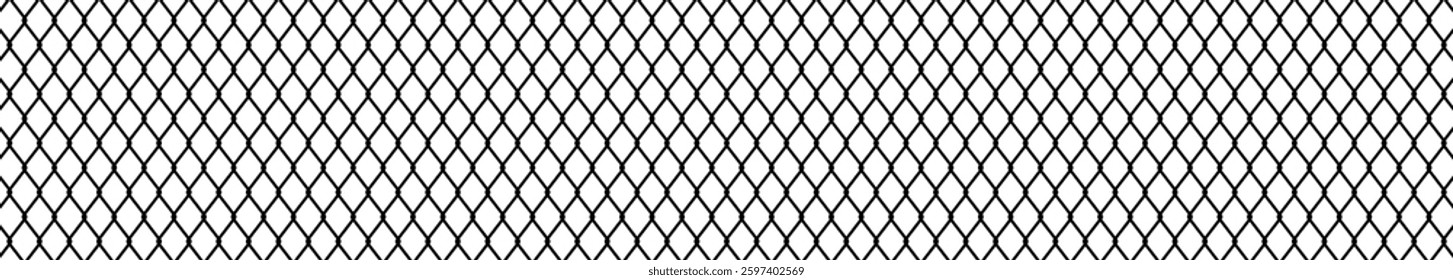 Seamless basketball net pattern, black and white geometric fishnet texture, abstract wire design for sports background. Flat vector illustration isolated on white background.