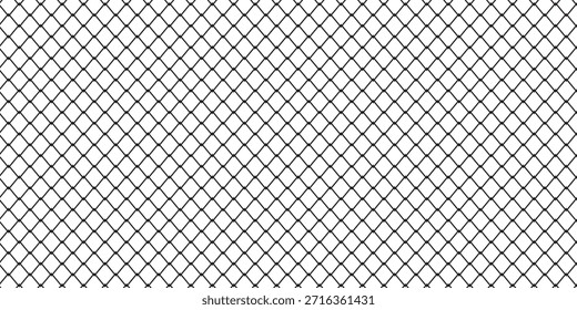 Seamless basketball net pattern, black and white geometric wire texture, abstract fishnet design for sports background. Flat vector illustration isolated on white background.