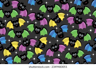 SEAMLESS BAT BACKGROUND VECTOR ILLUSTRATION