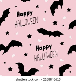 Patrón de murciélago sin foco. La silueta de un murciélago. Diseño de Halloween, impresión, blogs, tarjetas de felicitación, embalaje. Ilustración del vector