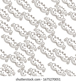 seamless batik cloud design vector lines