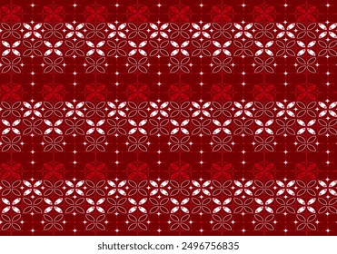 Patrones geométricos elegantes ornamentales modernos de Batik Kawung - Diseño vintage simétrico de color rojo. Texturas de cuadrícula infinitas. Fondos antiguos repetibles de Vector