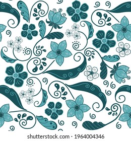 Seamless batik Pattern , Floral batik pattern