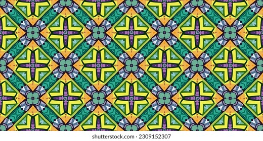seamless batik pattern with floral elements 