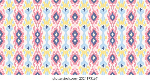 Patrón de batik sin foco, patrón de batik floral sin foco y patrón de motivos sin foco se parecen a los estilos de boho étnico, azteca y ikat. diseñado para ser utilizado en satén, papel pintado, tela, cortina, alfombra, batik 
