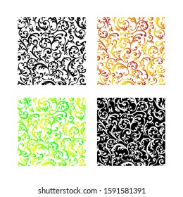 seamless batik pattern with four different types. vector design. suitable for fashion design ideas, clothing fabrics, traditional clothes, suitable for packaging etc