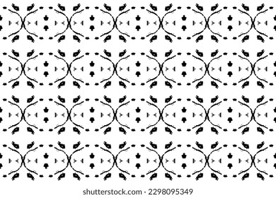 Seamless batik pattern,geometric tribal pattern,it resembles ethnic boho,aztec style,ikat style.luxury decorative fabric black and white seamless pattern for famous banners. 