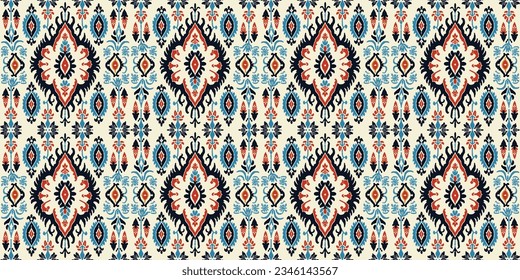 Seamless batik pattern,Seamless tribal batik pattern,and Seamless colorful pattern resemble ethnic boho, Aztec,and ikat styles.designed for use in wallpaper,fabric,curtain,carpet,Batik Embroidery