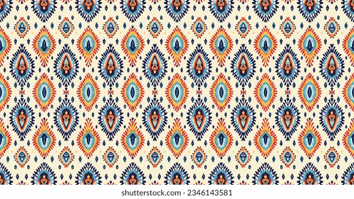 Seamless batik pattern,Seamless tribal batik pattern,and Seamless colorful pattern resemble ethnic boho, Aztec,and ikat styles.designed for use in wallpaper,fabric,curtain,carpet,Batik Embroidery