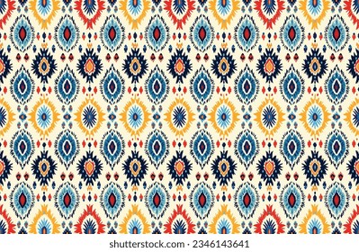 Seamless batik pattern,Seamless tribal batik pattern,and Seamless colorful pattern resemble ethnic boho, Aztec,and ikat styles.designed for use in wallpaper,fabric,curtain,carpet,Batik Embroidery