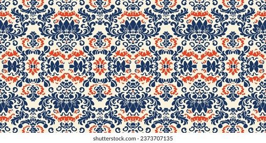 Seamless batik pattern,Seamless tribal batik pattern,and Seamless colorful pattern resemble ethnic boho, Aztec,and ikat styles.designed for use in wallpaper,fabric,curtain,carpet,Batik Embroidery