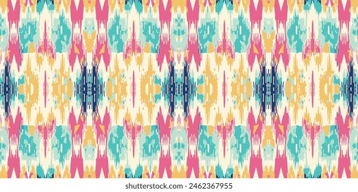 Patrón de batik sin costura, patrón de batik tribal sin costura y patrón de colores sin costura se asemejan a los estilos étnicos boho, azteca e ikat. diseñado para su uso en Fondo de pantalla, tela, cortina, alfombra, bordado de batik