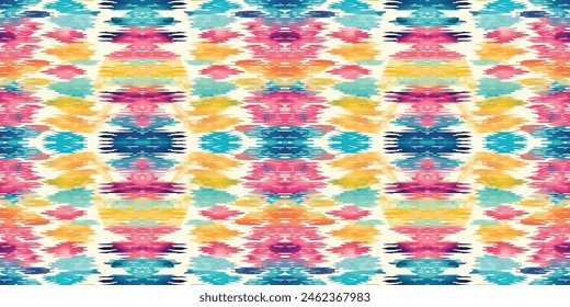 Patrón de batik sin costura, patrón de batik tribal sin costura y patrón de colores sin costura se asemejan a los estilos étnicos boho, azteca e ikat. diseñado para su uso en Fondo de pantalla, tela, cortina, alfombra, bordado de batik