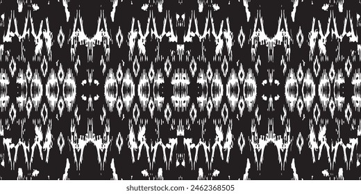 Nahtloses Batikmuster, nahtloses Stammes-Batikmuster und nahtloses farbiges Muster ähneln ethnischen Boho-, Aztec- und Ikat-Stilen. Entworfen für den Einsatz in Bildschirmhintergrund, Stoff, Vorhang, Teppich, Batik-Stickerei