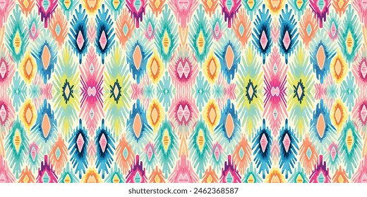 Seamless batik pattern,Seamless tribal batik pattern,and Seamless colorful pattern resemble ethnic boho, Aztec,and ikat styles.designed for use in wallpaper,fabric,curtain,carpet,Batik Embroidery