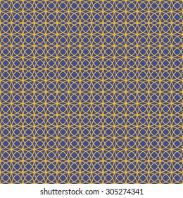Seamless bauhaus blue and yellow celtic geometric pattern vector