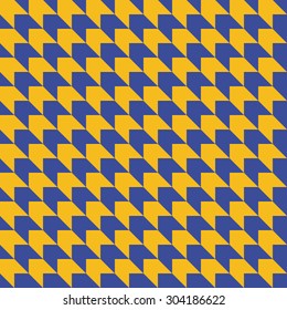 Seamless bauhaus blue and yellow diagonal op art arrow pattern vector