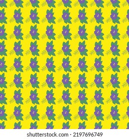 Seamless beach moonflower Vector floral pattern with flowers and leaves