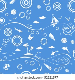 Seamless Beach Vector Pattern