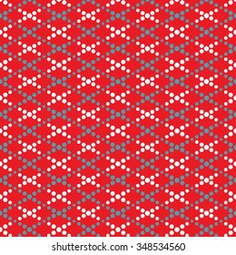 Seamless beads pattern. Seamless circle pattern. Abstract Vector Background. Garlands of circles. Christmas Pattern. New year red background. Zigzag Pattern. Geometric Pattern. Vector Regular Texture