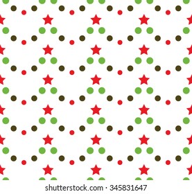 Seamless beads pattern. Seamless stars Pattern. Abstract Vector Background. Garlands and stars. Seamless Christmas Pattern. New year background. Geometric Pattern. Vector Regular Texture.