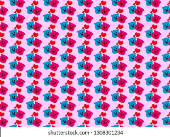 seamless bear Pattern Valentines