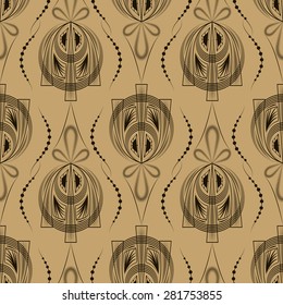 Seamless beautiful antique art deco pattern ornament. Geometric background design. Vector repeating texture.
