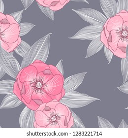Nahtlose schöne helle Muster mit abstrakten Rosenblumen.