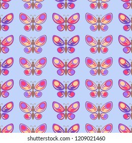 Seamless beautiful butterflies pattern. Vector illustration. EPS10