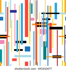 Padrão geométrico de cor bonita sem costura de tiras em branco