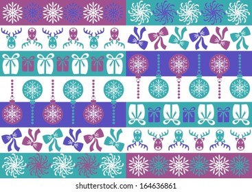 Seamless beautiful colored christmas pattern with christmas symbols