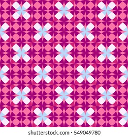Seamless beautiful diagonal mesh in red, coral, blue and white colors. Good for holiday/ birthday/ wedding design. Vector.