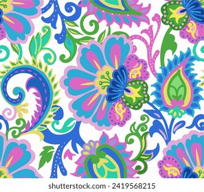 Seamless beautiful ethnic floral Paisley pattern