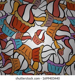 Seamless Beautiful fabric pattern. It can be used on wallpaper, mug prints, baby apparels, wrapping boxes etc. Vector - stock. White, black and orange on colors. Doodles cute pattern. Nice background.